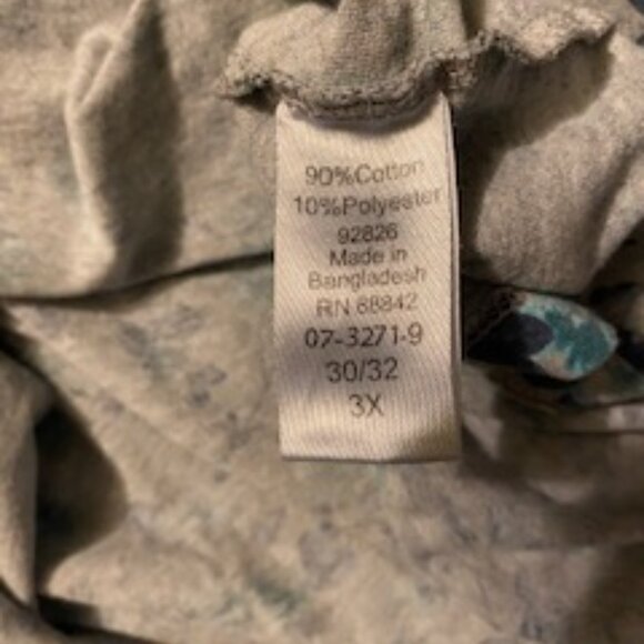 Plus size 3X teal Woman Within V-neck, elbow length shirt - Picture 3 of 4